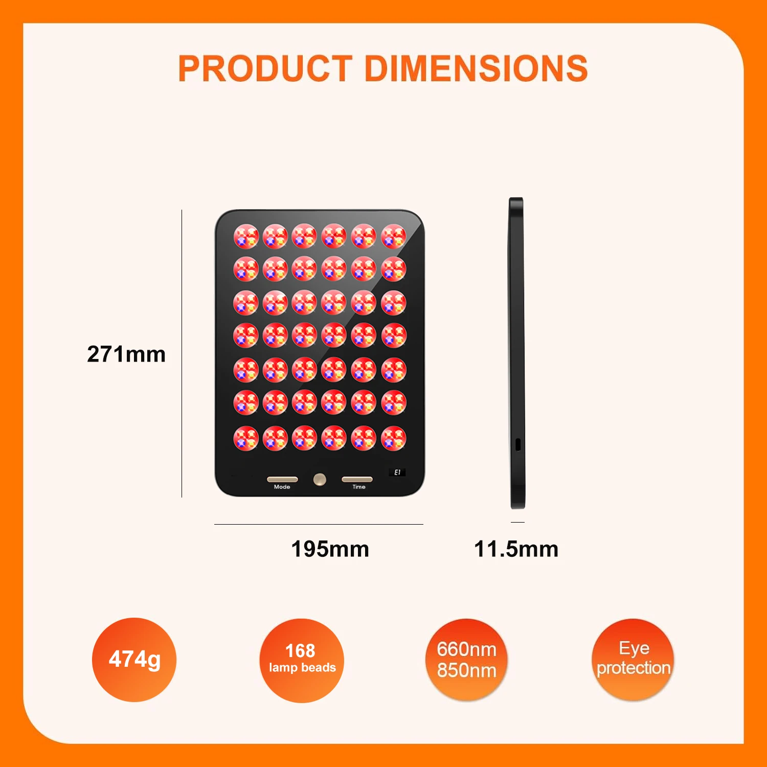 Portable Newest Red Light Therapy Mini Lamp 610nm 630nm 660nm 810nm 830nm 850nm Red Nir Red Light Therapy Light Panel