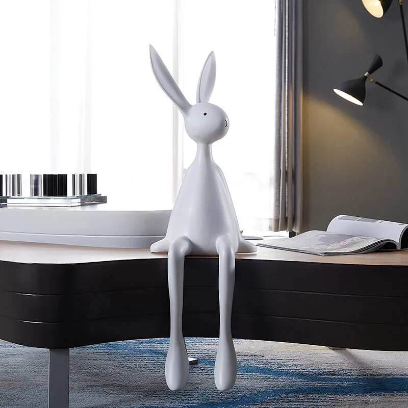 Modern and Simple Large Sitting Posture Rabbit Ornaments Home Soft Decoration