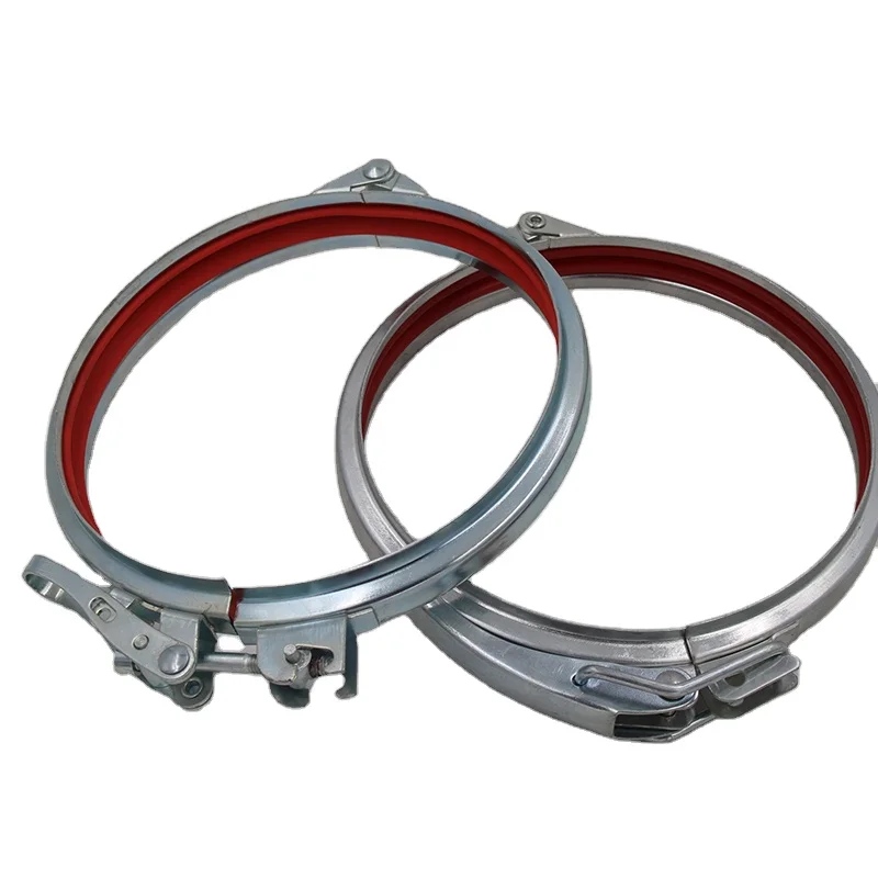 Dust collection quick fit duct clamp quick release adjustable flange pipe clamp for vacuum conveying fume extraction