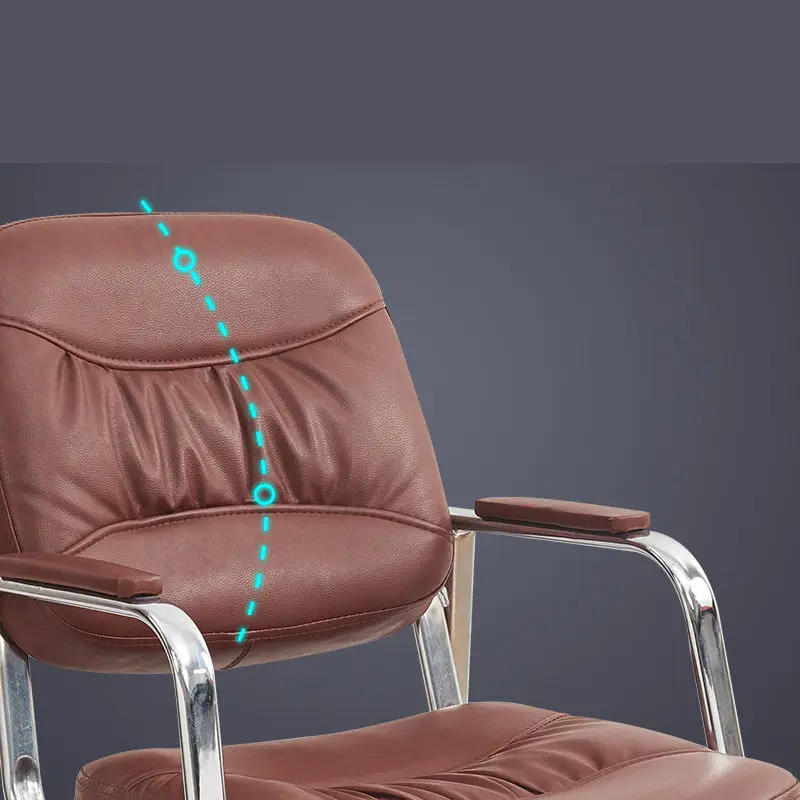 Modern Simple Leather Office Chair Comfortable PU Leather Seat Modern Office Guest Chair With Metal Base