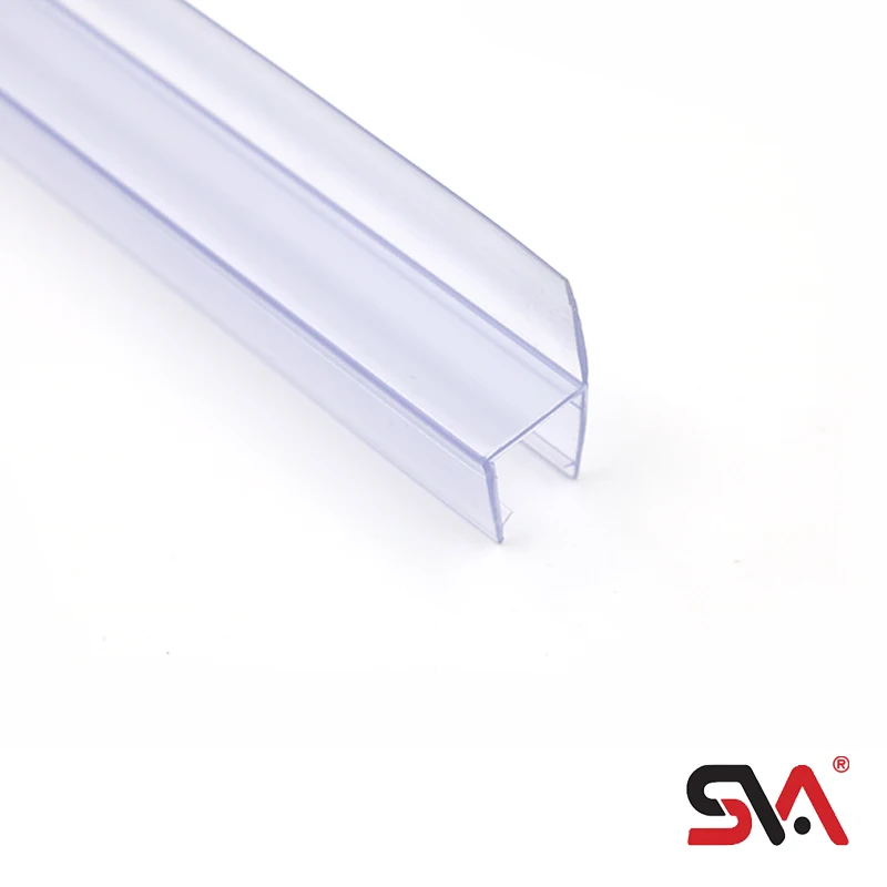 SVA-04 Tempered Glass Door Black Plastic Shower Door Fitting Transparent Rubber PVC Waterproof Strip