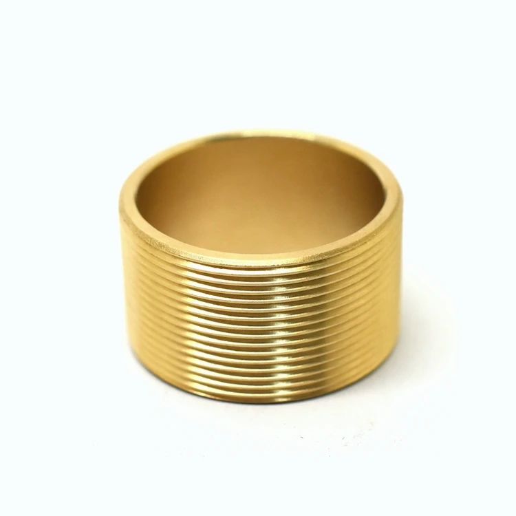 JIYAN Copper Cnc Machining Customized High Quality Brass Precision Threaded Bushing Fastener Brass Cnc Turning Mechanical Parts