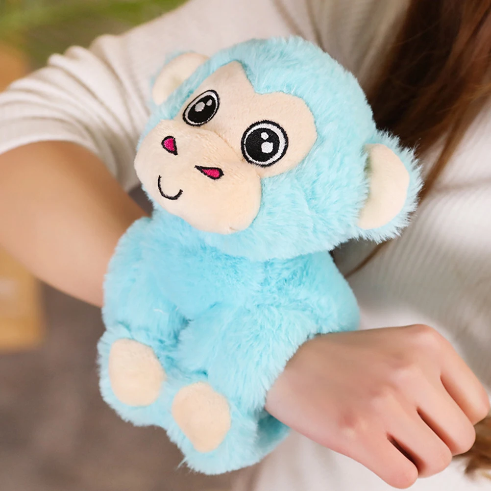 Cute Cartoon cat Plush Animal Bracelet Soft Baby Toy Doll Children Bracelet Ring Doll Filled dog monkey plush snap bracelet toys