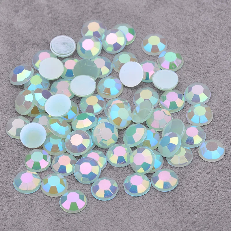Wholesale 6 7 8 mm Jelly Rose AB Crystal Rhinestone Flat Back Round Crystal Stones Beads for Decoration