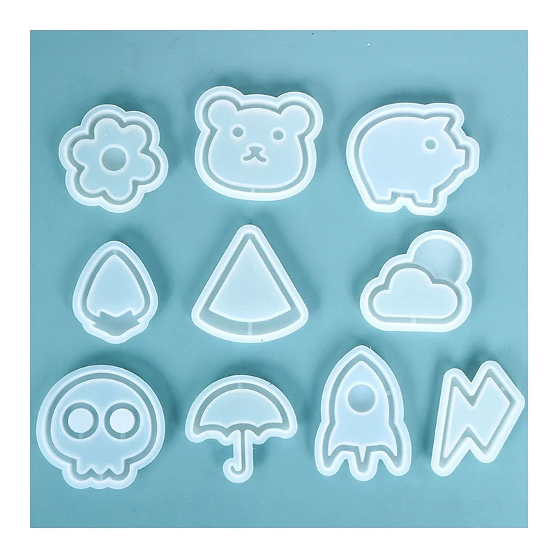 A100 Resin Shaker Molds Crystal Epoxy Quicksand Mold Pig Cat Watermelon Umbrella Flower Clouds Pendant Casting Silicone Mould