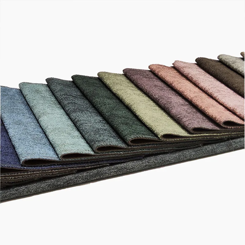 New Arrival Multiple Colour 100% Polyester Plain Sofa Chenille Knitted Velvet Boucle Fabrics For Furniture