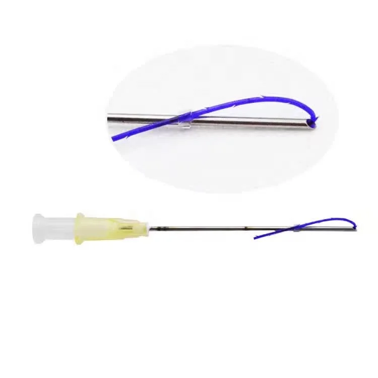 
21G 60mm W blunt cannula needle cog fios de pdo thread lift for face lifting korea 