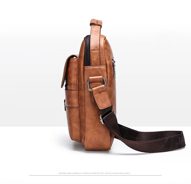 ZR534 Men Bag New Leather Briefcase Handbag Backpack Single Shoulder Crossbody Bag PU Business Youth Vertical Boy Shoulder Bag