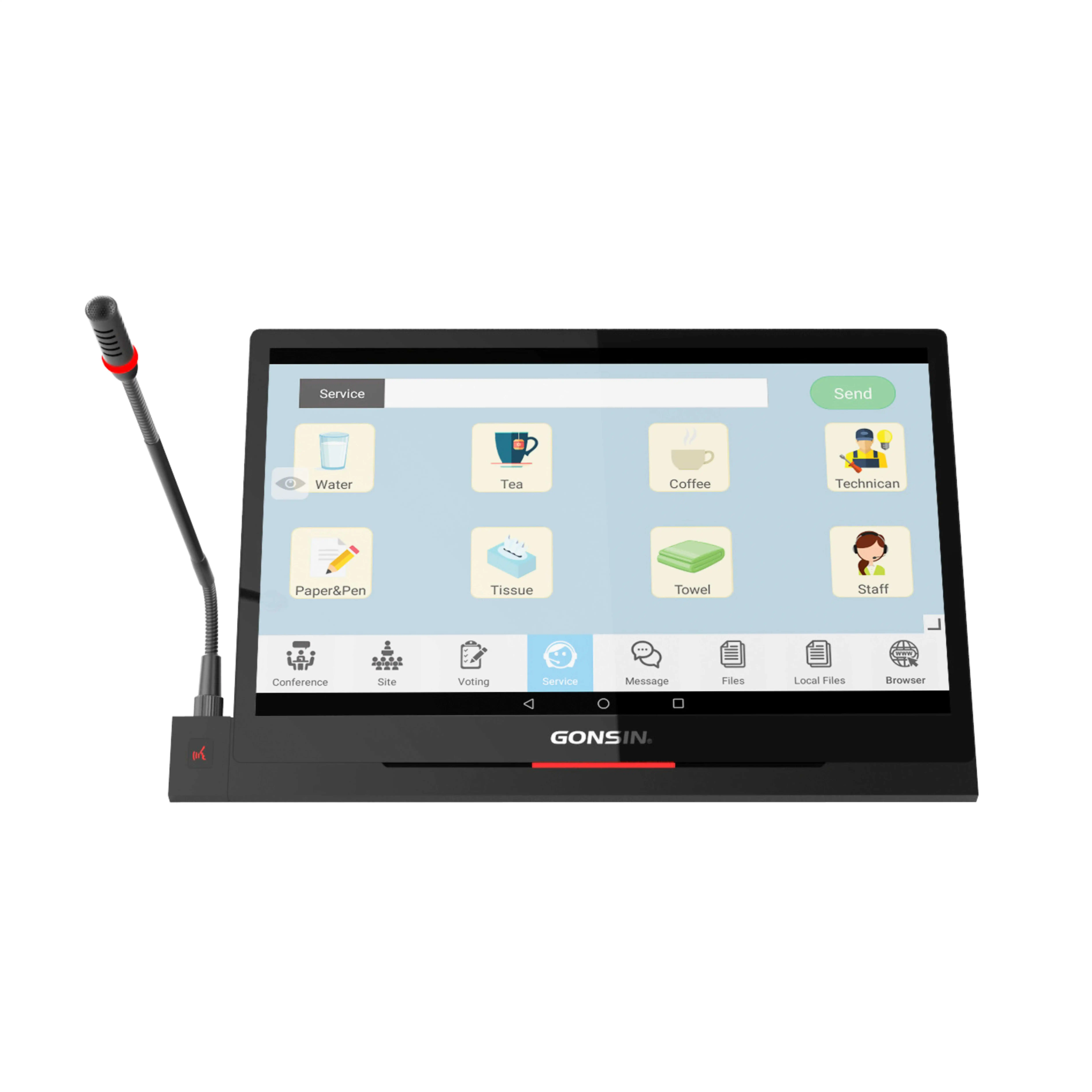 Share Touch Screen Paperless Integrated Conference System 15.6 Conference Desktop With Digital Conference System Microphone
