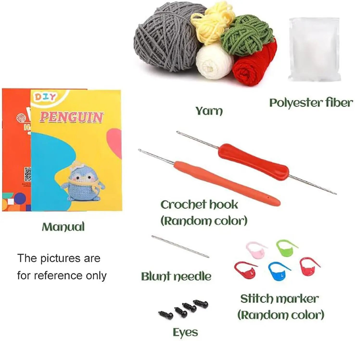 High quality non finished products diy  crochet animal penguin kit exquisite craft crochet kit for beginners
