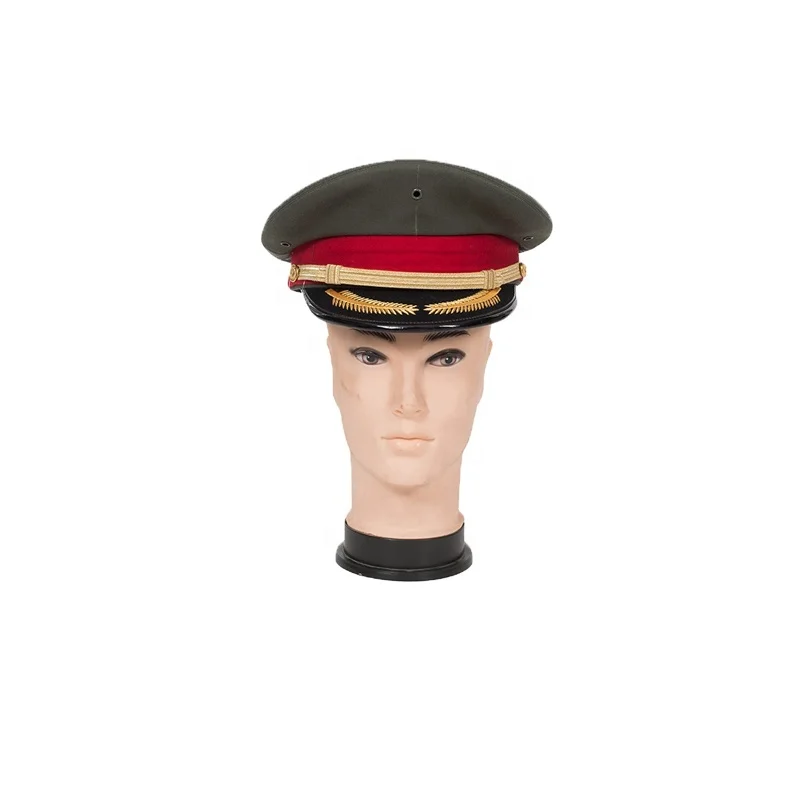 Customized design hot sale embroidery peaked cap forces dress cap officer cap