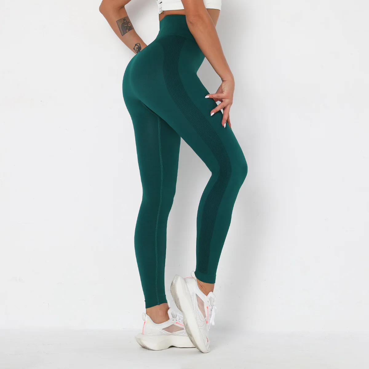 
Women sport yoga pants sexy tight textured solid yoga leggings pants 