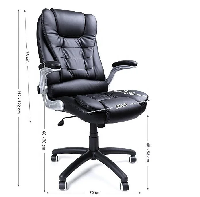 Office Swivel Chair with High Back Large Seat and Flip-Up Armrest Computer Desk Executive Chair PU