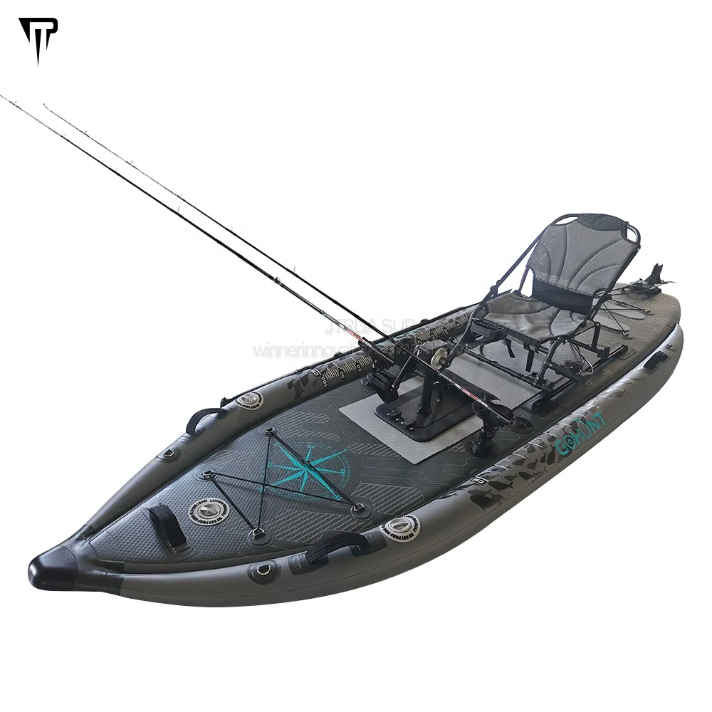 JTRDA 2024 new inflatable kayak pesca con pedal drop stitch fishing kayak fishing with pedal kayak con padel drive system