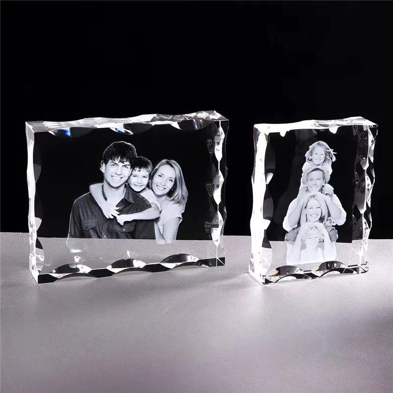 Wholesale K9 Crystal block Sublimation Crystal 3d Photo Frame Glass Trophy Awards