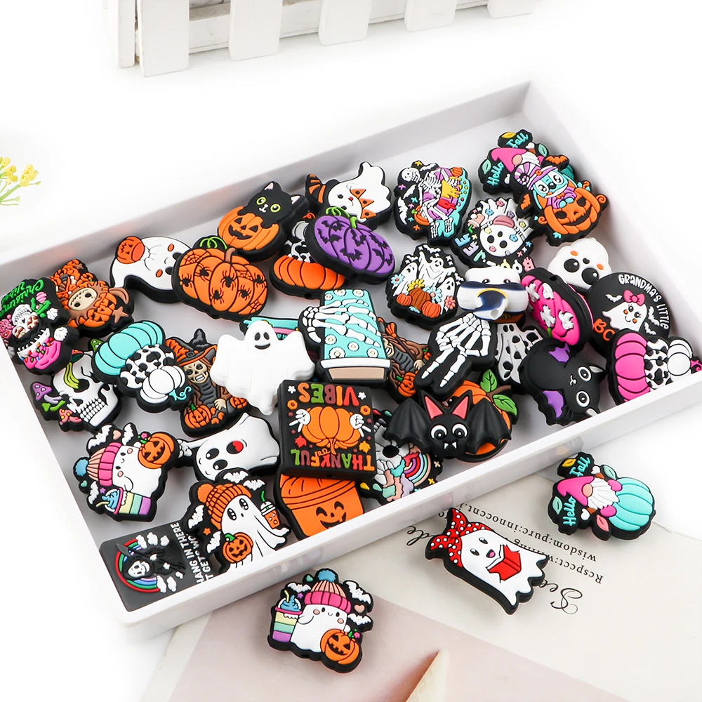 Fashion Food Grade Baby Teething Chew Toys Jewelry Making DIY Pendant Bracelet Silicone Focal Beads Halloween For Pens Making