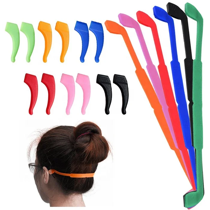 Soft Eyewear Retainer Eyeglasses Holder Ear Grip Hooks Anti-Slip Silicone Glasses Straps