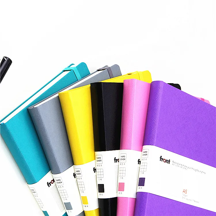 
School supplies FRONT logo printed pu hardcover dotted grid plain a5 journal note book notebook 