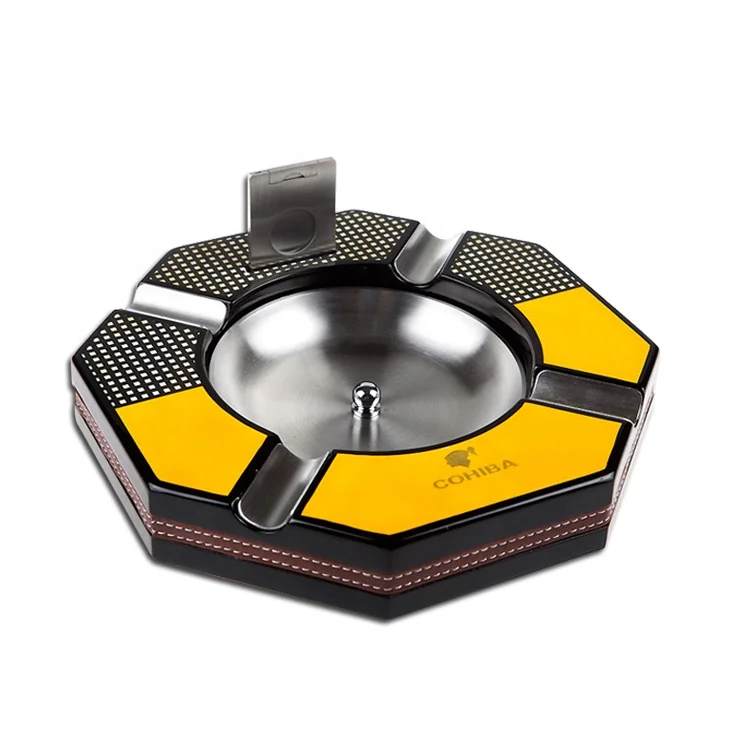 COHIBA Wooden Meatal Cigar Ashtray