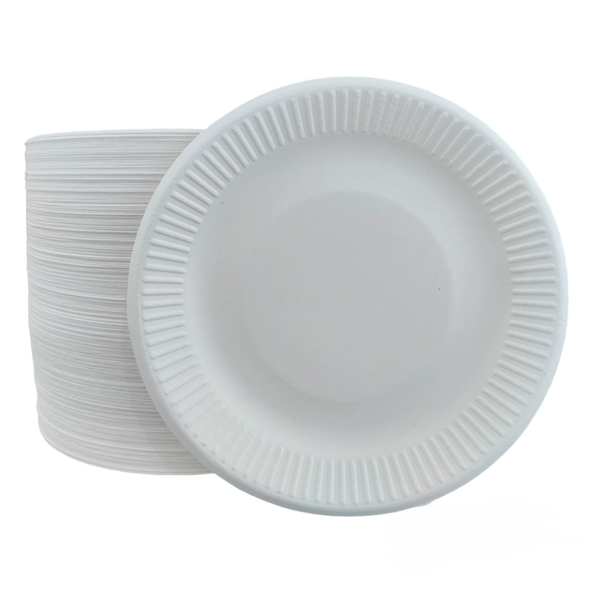 Green Disposable Sugarcane Tableware 5-10 Inch Compostable Bio Degradable Bagasse Paper Plate Disposable Dishes