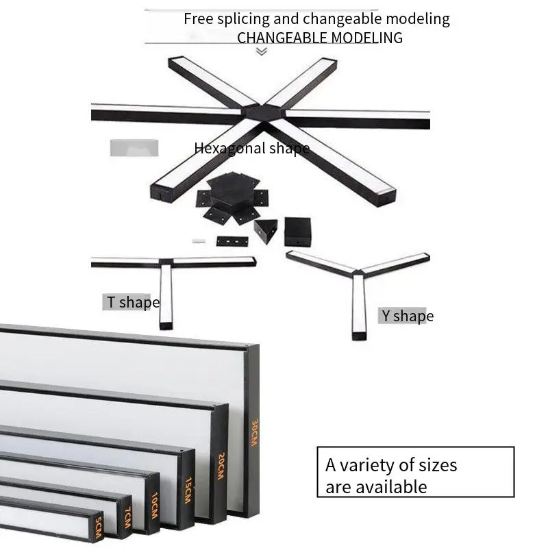 Boyid LED long Linear office batten Square light Line pendant lamp Ceiling mounted LED office lamp