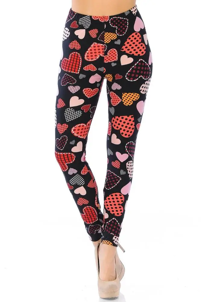 Pink Hearts Prints Valentine Leggings for Mommy and Kids Tights Wholesale