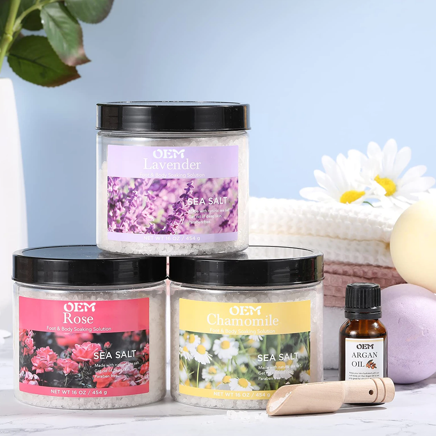 3*454 г успокаивающее средство для снятия напряжения расслабляющая мышечная ванна соль сна замачивания чистая ГИМАЛАЙСКАЯ СОЛЬ подарочный набор