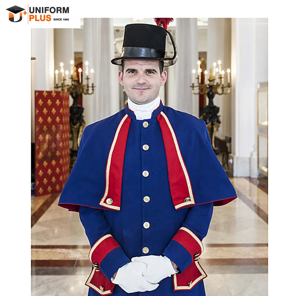 2020 new Custom OEM Hotel restaurant doorman bellboy cost design for hotel staff uniform