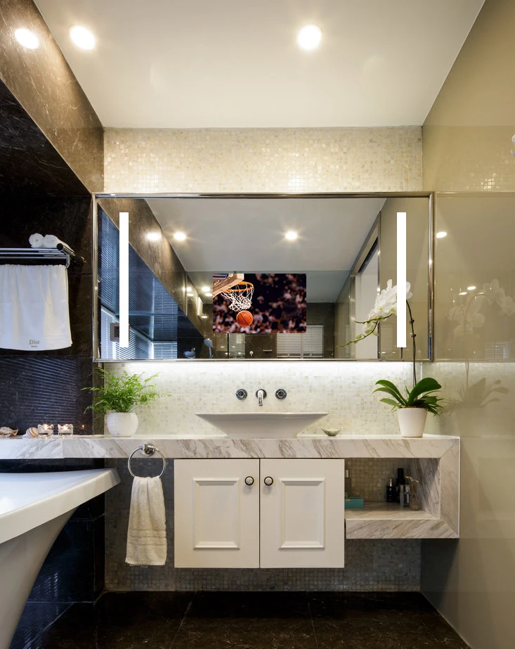 Smart TV Mirror 2021 Hot Selling Hotel Bathroom Mirror Light  with Touch Screen Smart Mirror Light