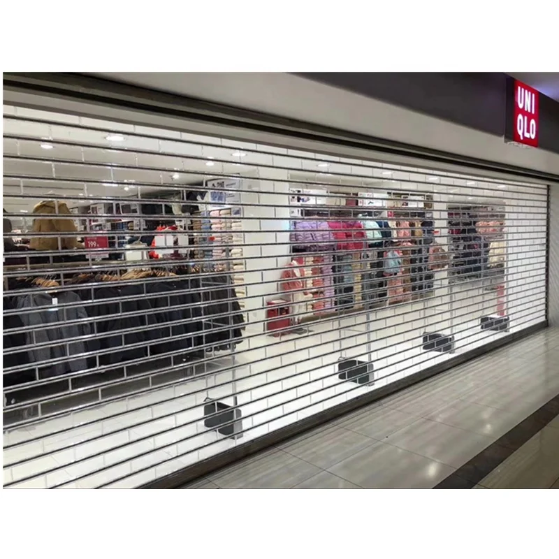 Ventilation Security Grill Polycarbonate Transparent Commercial Roller Shutter Door