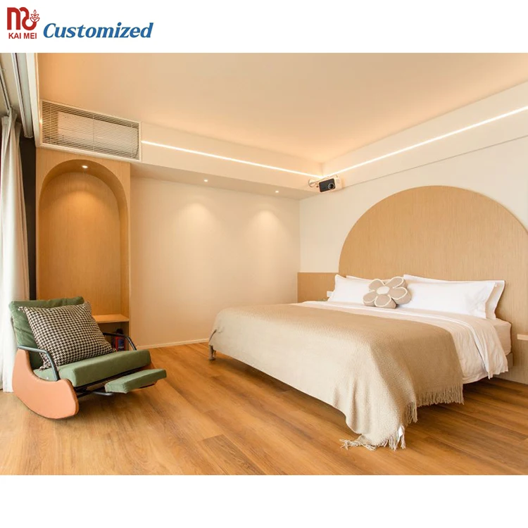 Custom-Made Antique-Style Bedroom Set for 5-Star Hotels Solid Wood MDF Panel Plywood Melamine with Paint Wood Veneer Finish