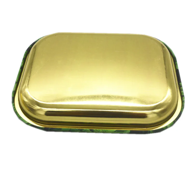 new style custom color tinplate metal smoke tray rectangular metal food serving trays rolling cigarette service tin tray