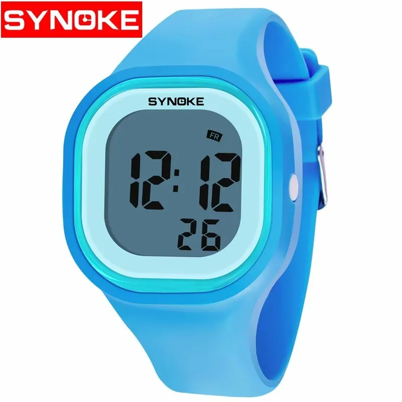 SYNOKE 66896 Casual Electronic Wrist Watch for Student Chronograph Alarm Sport Digital Watches Wholesale New Square LED reloj
