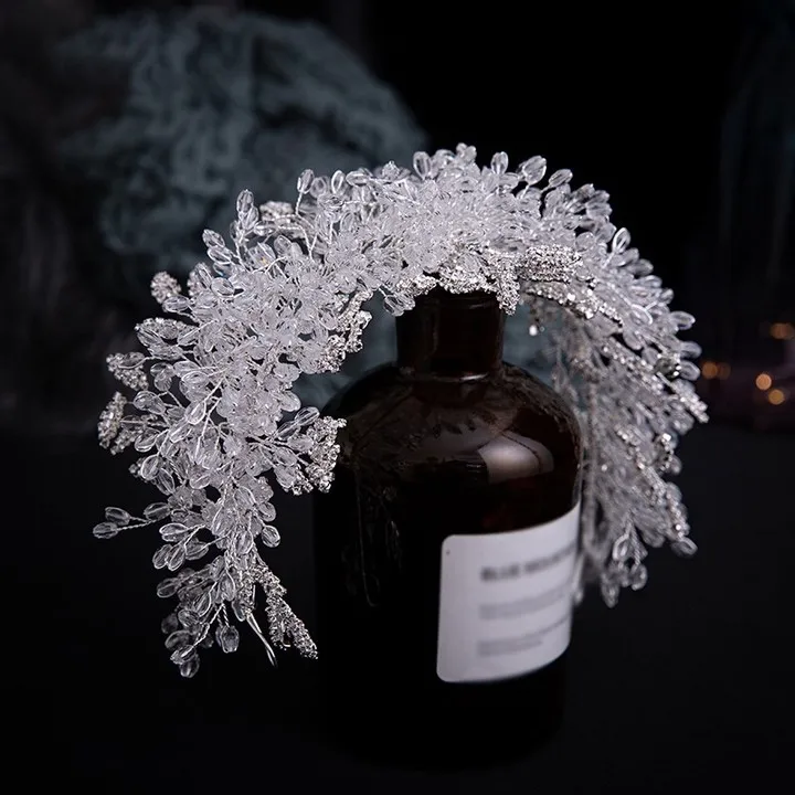 
 Женский свадебный головной убор ручной работы, блестящий цветок из страз  