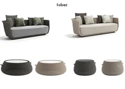 SERENDIPITY Garden Italian Modern nordic style Aluminium furniture luxury rattan outdoor sofa set for restaurant