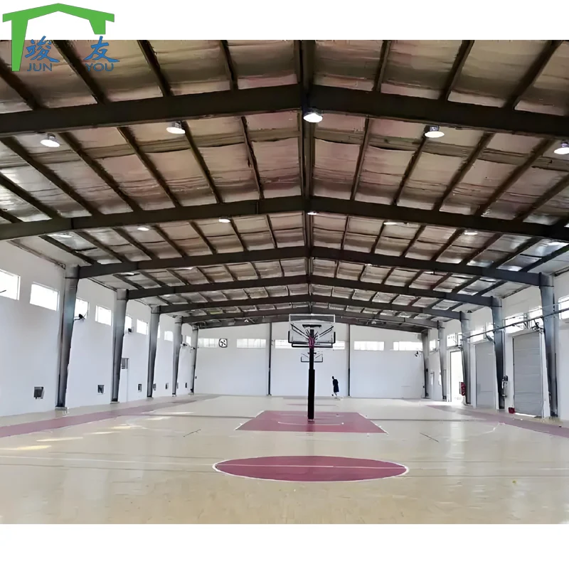 Steel Fabricated Steel Frame Sport Court Hall Basketball Court Gymnasium Indoor Stadium Tennis Sport Hall Construction Building