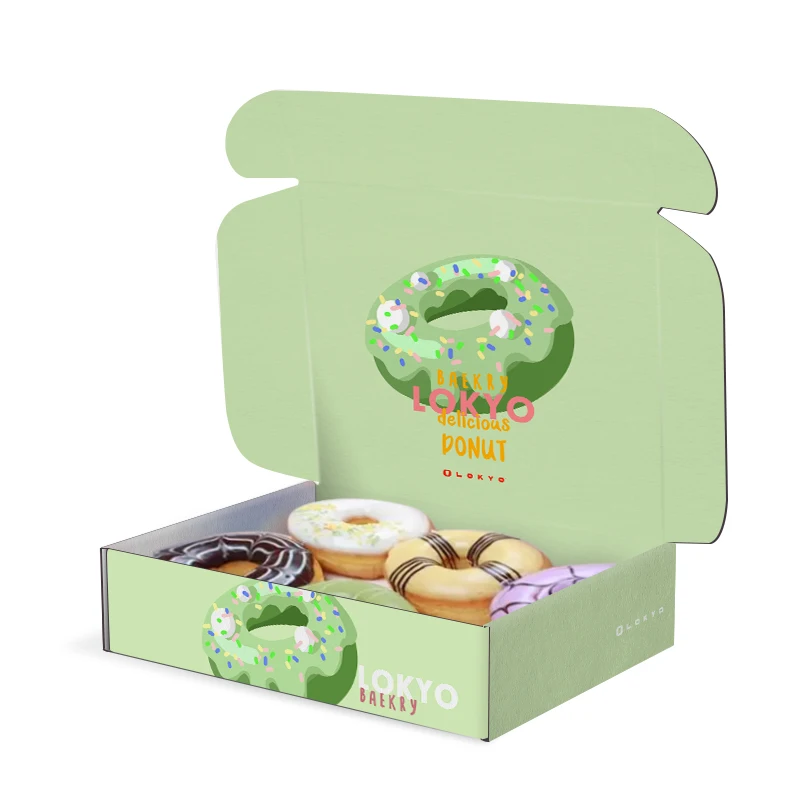 LOKYO wholesale custom size christmas design cookie box baking packaging puff bakery box with logo