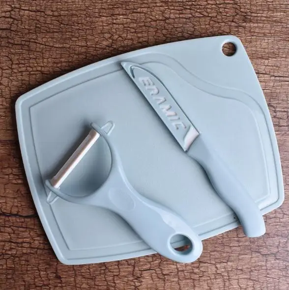 Ceramic Paring Knife and Peeler and Cutting Board for Vegetable