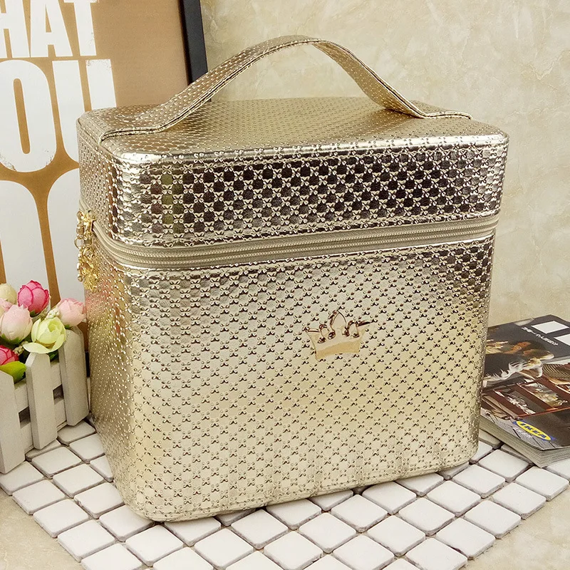 Вместительная портативная двойная коробка для хранения, простая косметичка