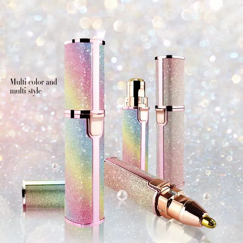 Latest 2020 Popular Facial Eyebrow Hair Remover Razor And Painless Rechargeable Hair Trimmer Removal Epilator With Led Light