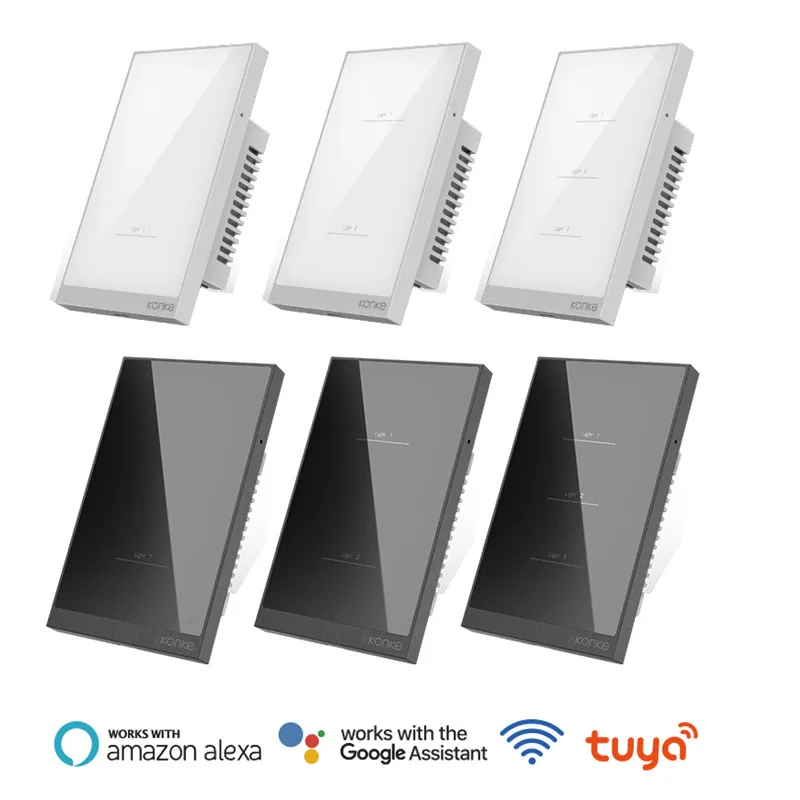 Factory sale AC100-240V support Alexa TUYA WIFI BLE smart life APP remote light switch