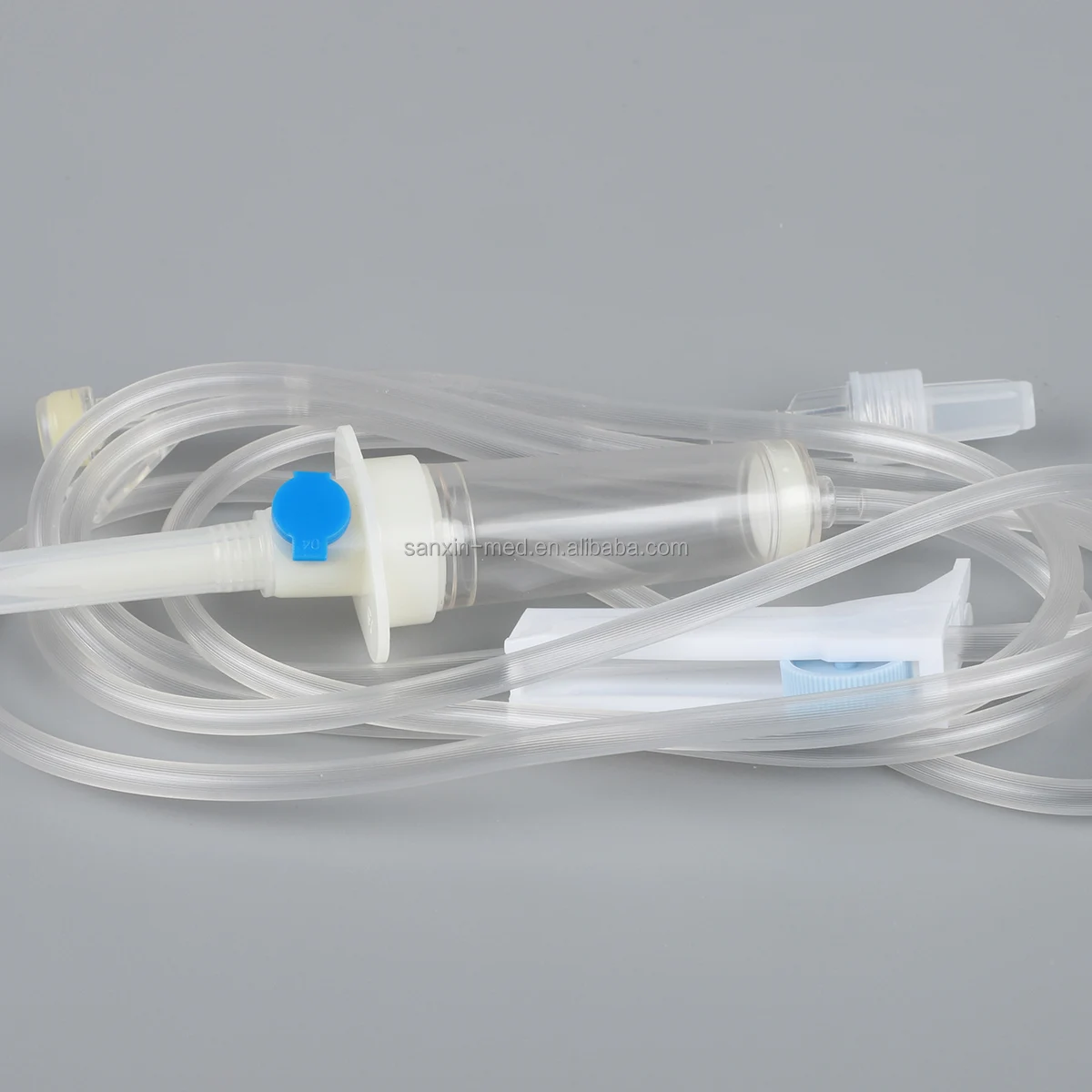 IV fluid flow regulator extension set