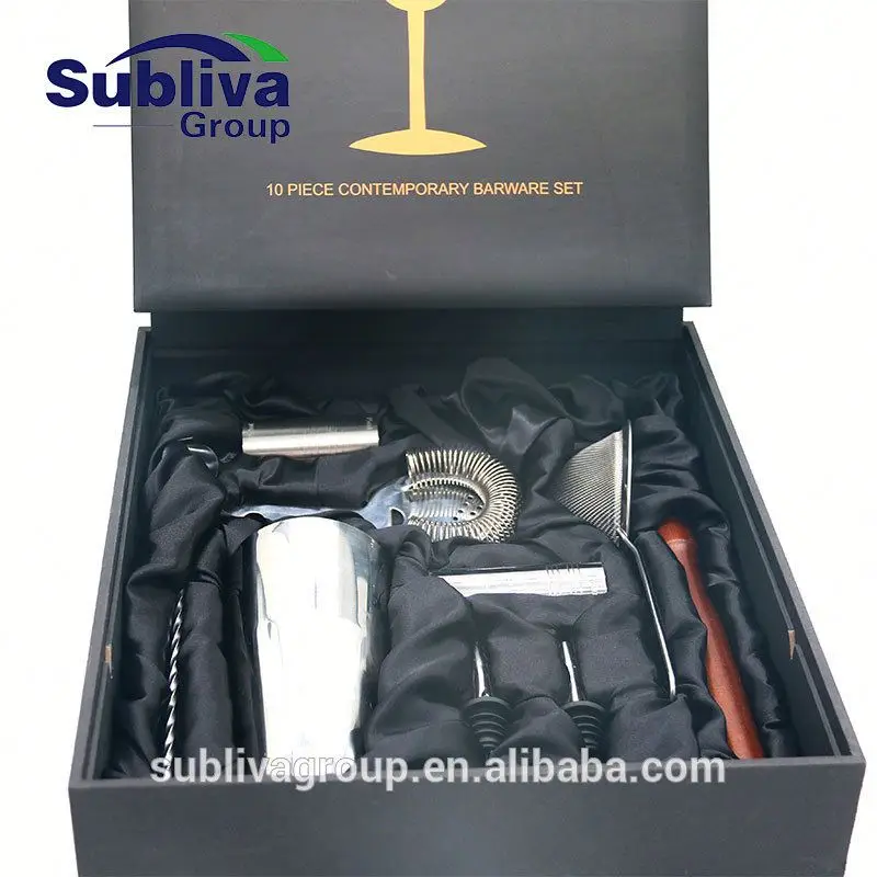 Boston Cocktail Set 10 Pieces -  Rectangular Gift Box