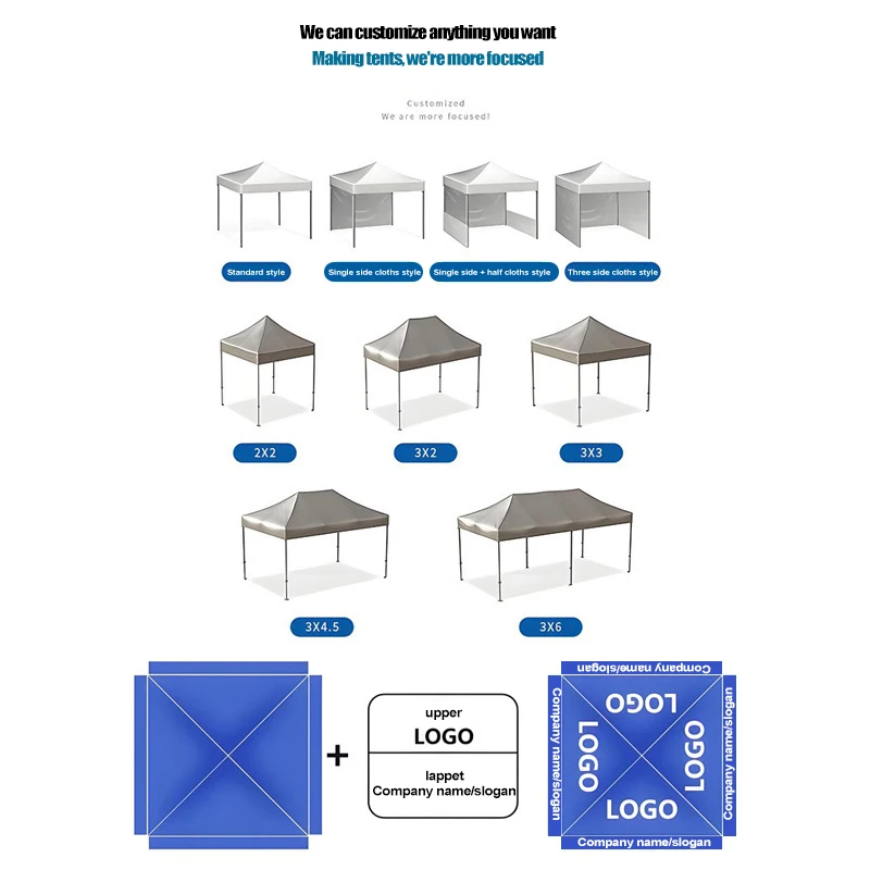 2.5x2.5M High Quality Outdoor Waterproof Exhibition Advertising Promotion Events Folding Canopy Tent From China