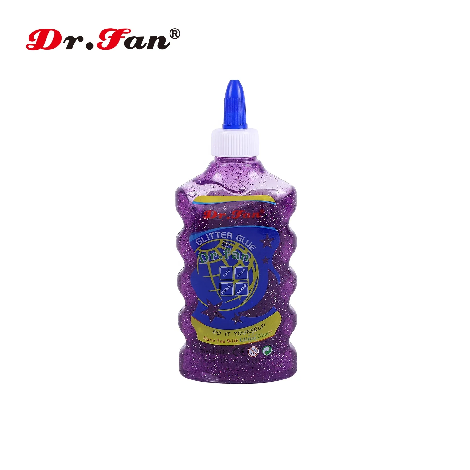 
180ml drfan Glitter Glue for slime Crafting DIY OEM Bottle Key Packing Holiday Package Feature Decoration 