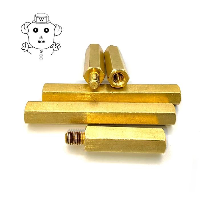 DIN6334, латунные шестиугольные болты, шестигранные соединительные гайки