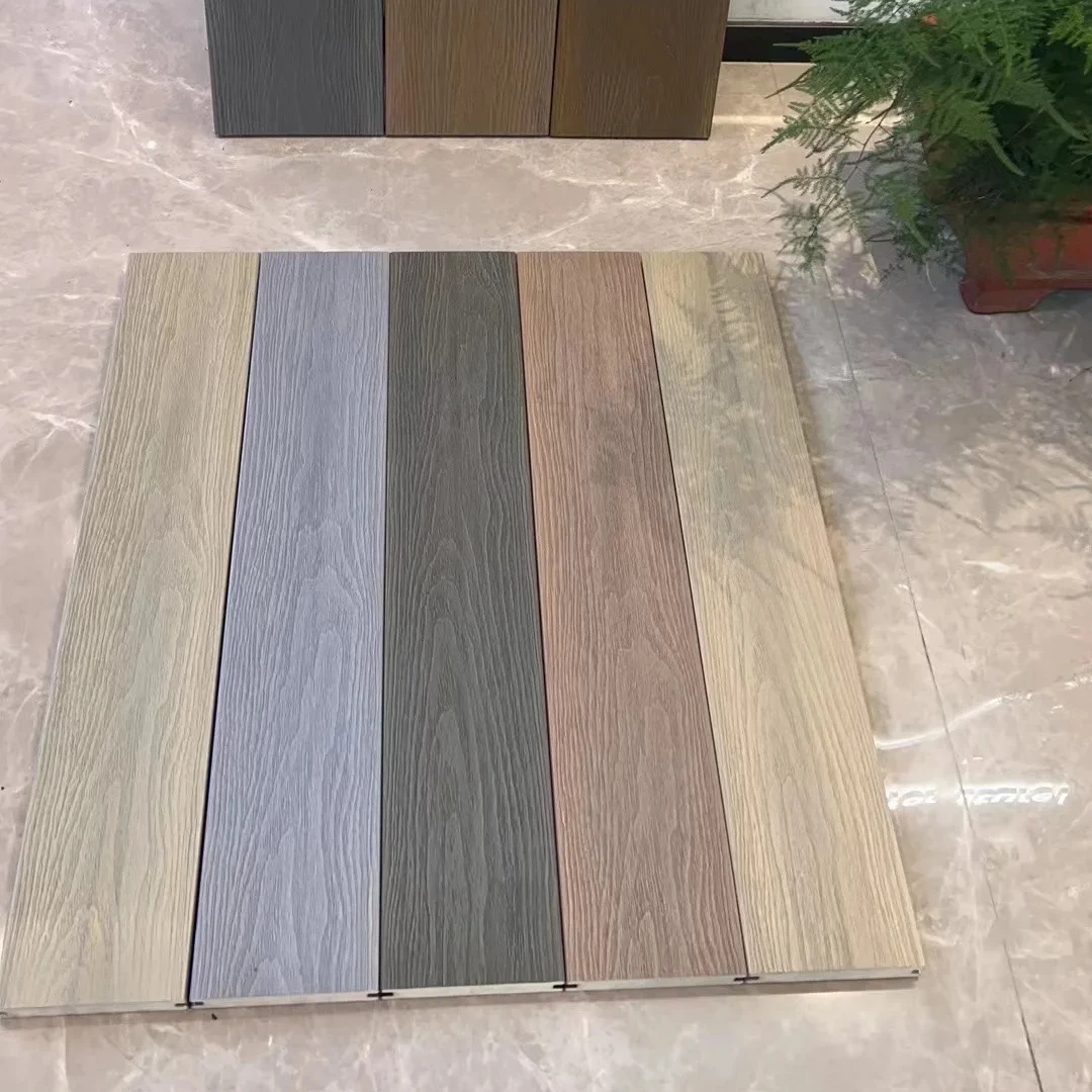 Foamed New Solid Antiseptic Outdoor 3D Embossed Bicolor Waterproof Anti Skidding UV Resistant ASA Composite Decking