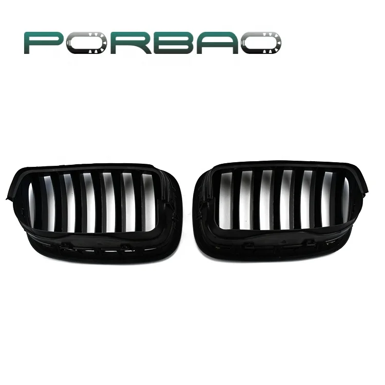 PORBAO Auto Headlight Shine Black Single Line Car Front Grille for X5/E70