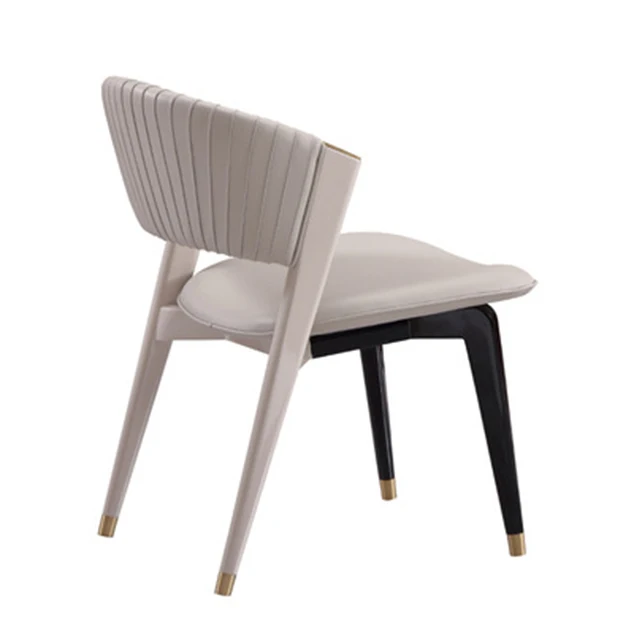 New arrival Modern glossy veneer wooden frame leg luxury comfortable  leather seating chairs for restaurant and dining room