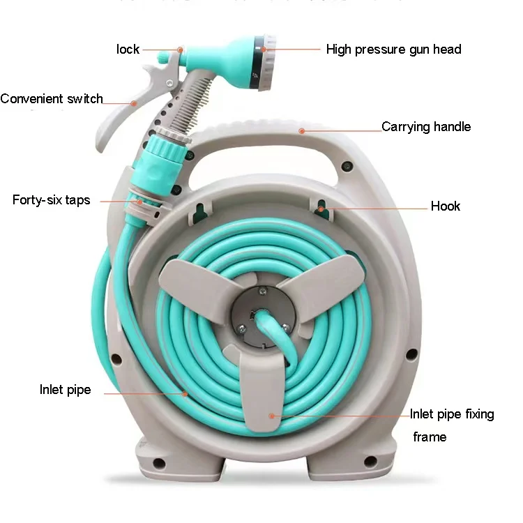 Garden Hose Reel Hoses Pipe with Spray Gun to Watering Car Wash Spray Expandable Magic Flexible Water EU Plastic Sprayers ABS
